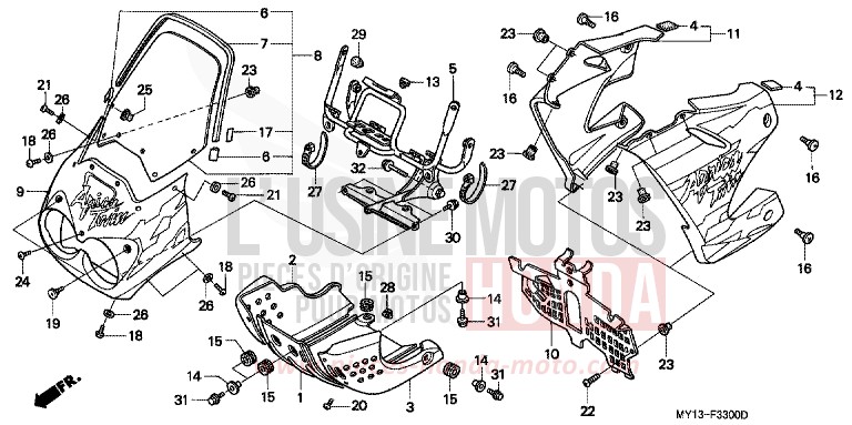 COWL for Africa Twin 750 NOIR (NH1) from 2000
